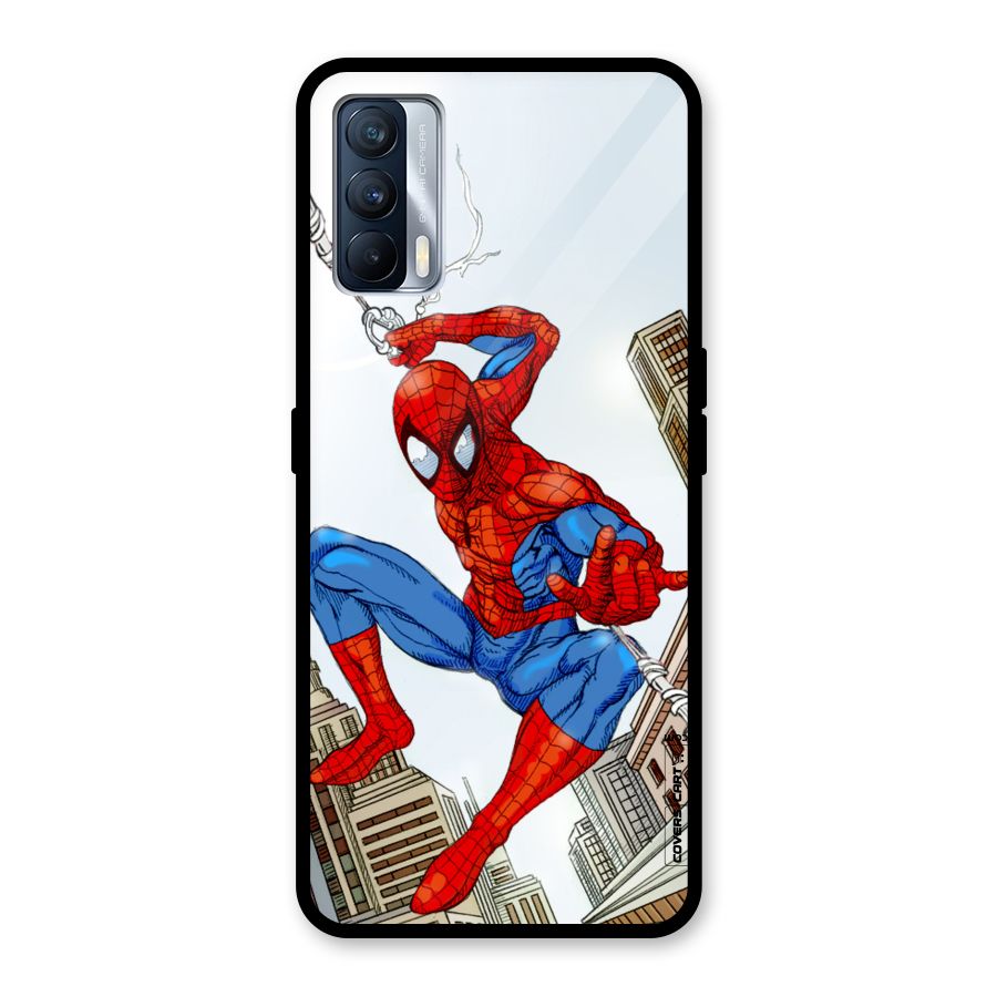 Comic Spider Man Glass Back Case for Realme X7