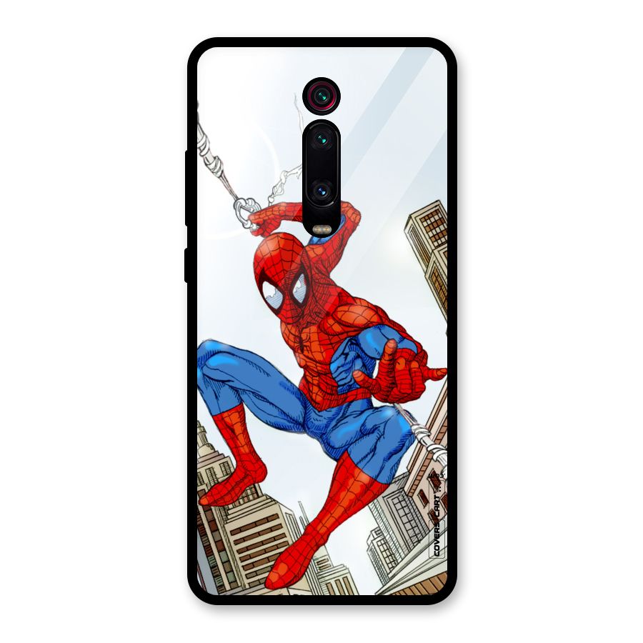 Comic Spider Man Glass Back Case for Redmi K20 Pro