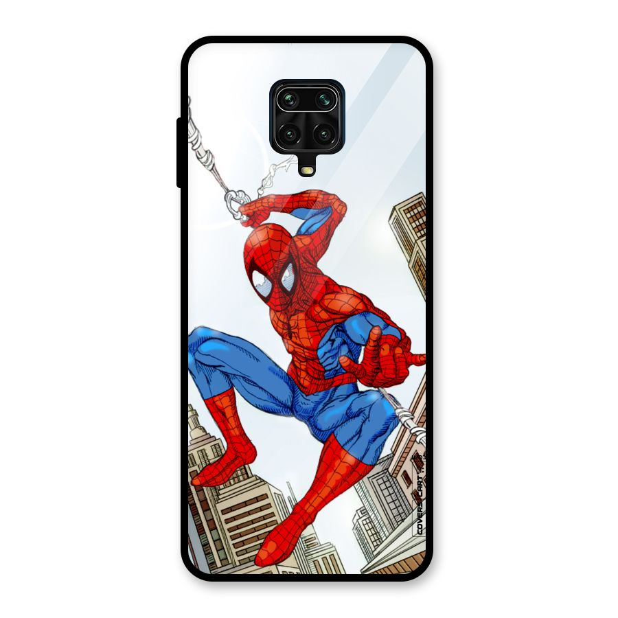 Comic Spider Man Glass Back Case for Redmi Note 10 Lite