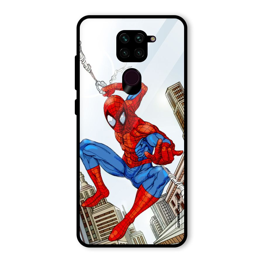 Comic Spider Man Glass Back Case for Redmi Note 9