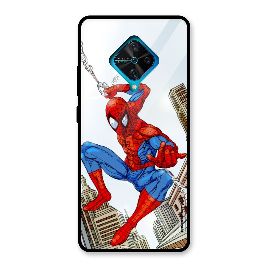 Comic Spider Man Glass Back Case for Vivo S1 Pro