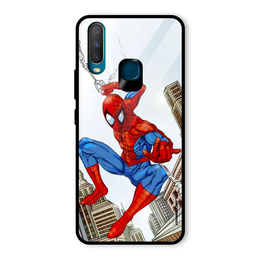 Comic Spider Man Glass Back Case for Vivo U10