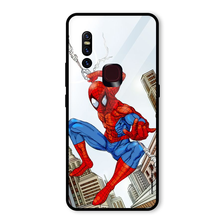 Comic Spider Man Glass Back Case for Vivo V15