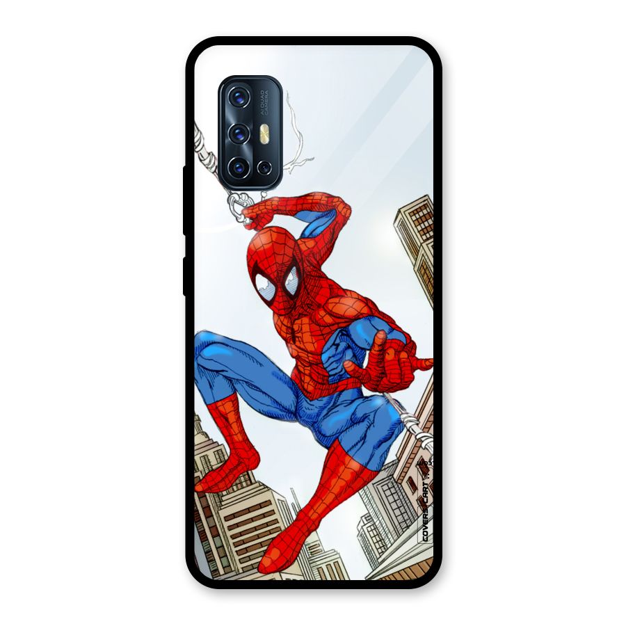 Comic Spider Man Glass Back Case for Vivo V17