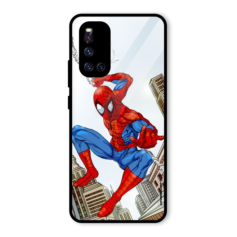 Comic Spider Man Glass Back Case for Vivo V19