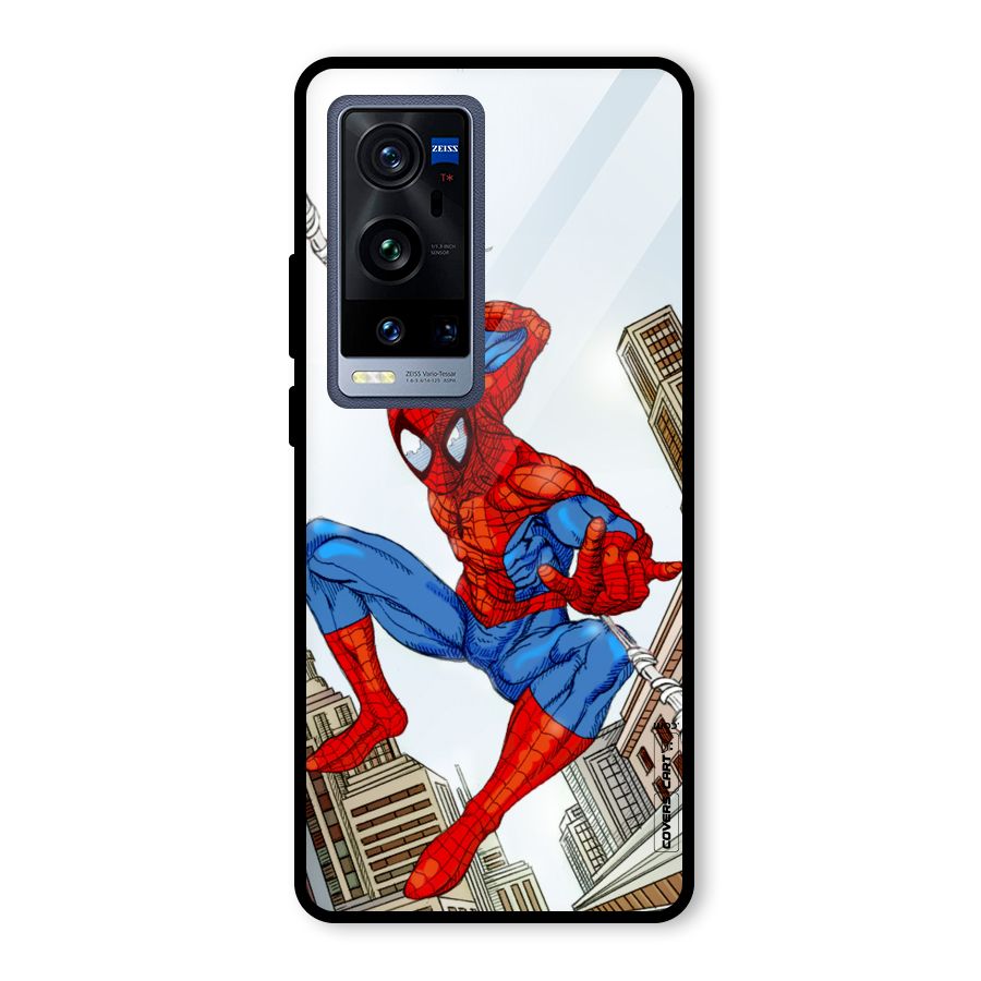 Comic Spider Man Glass Back Case for Vivo X60 Pro Plus
