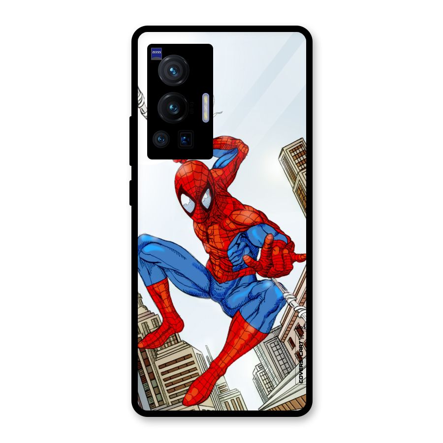 Comic Spider Man Glass Back Case for Vivo X70 Pro
