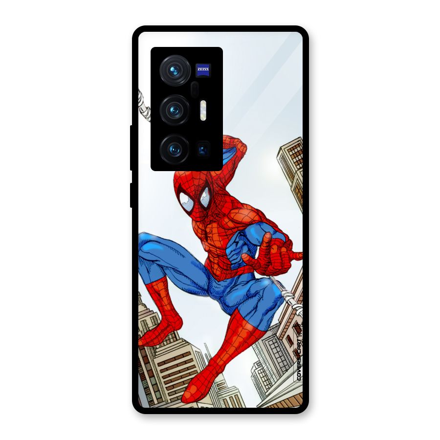 Comic Spider Man Glass Back Case for Vivo X70 Pro Plus