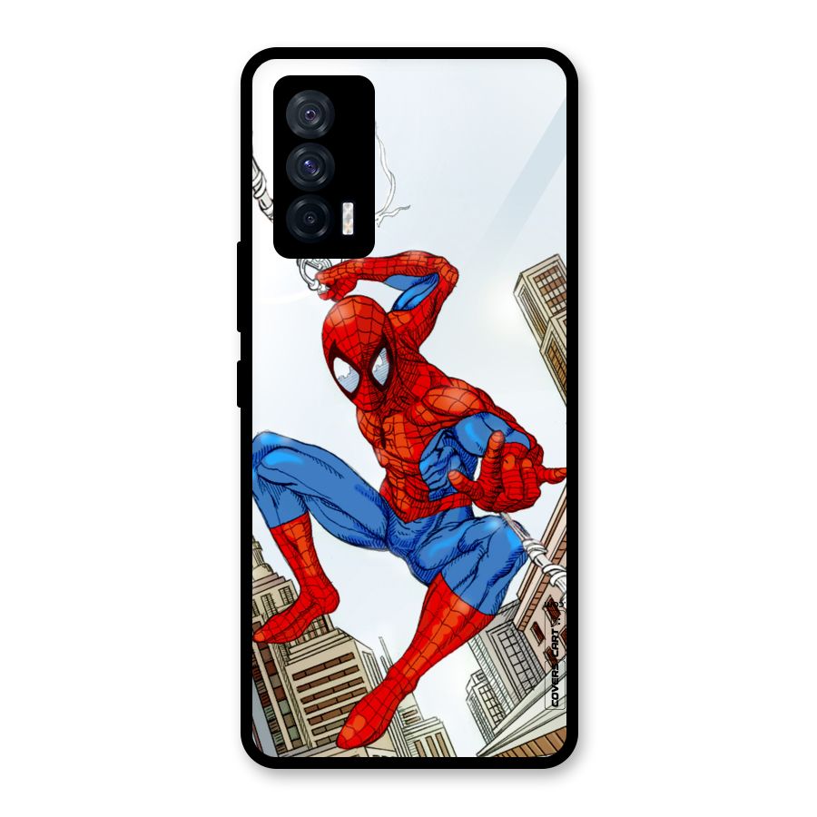 Comic Spider Man Glass Back Case for Vivo iQOO 7 5G