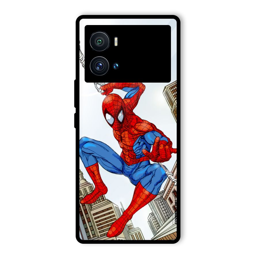Comic Spider Man Glass Back Case for Vivo iQOO 9 Pro