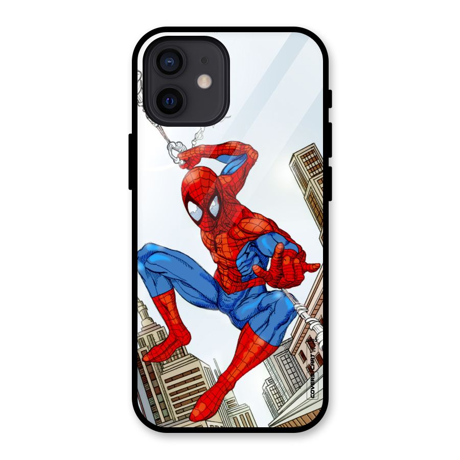 Comic Spider Man Glass Back Case for iPhone 12