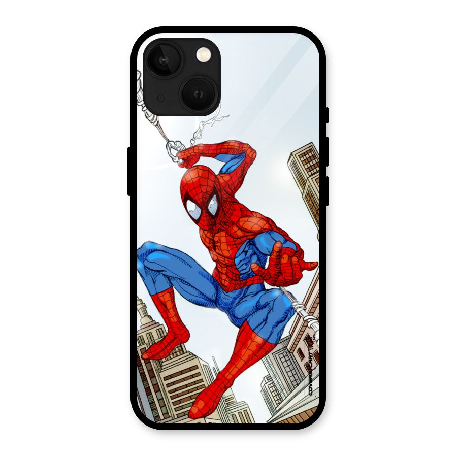 Comic Spider Man Glass Back Case for iPhone 13
