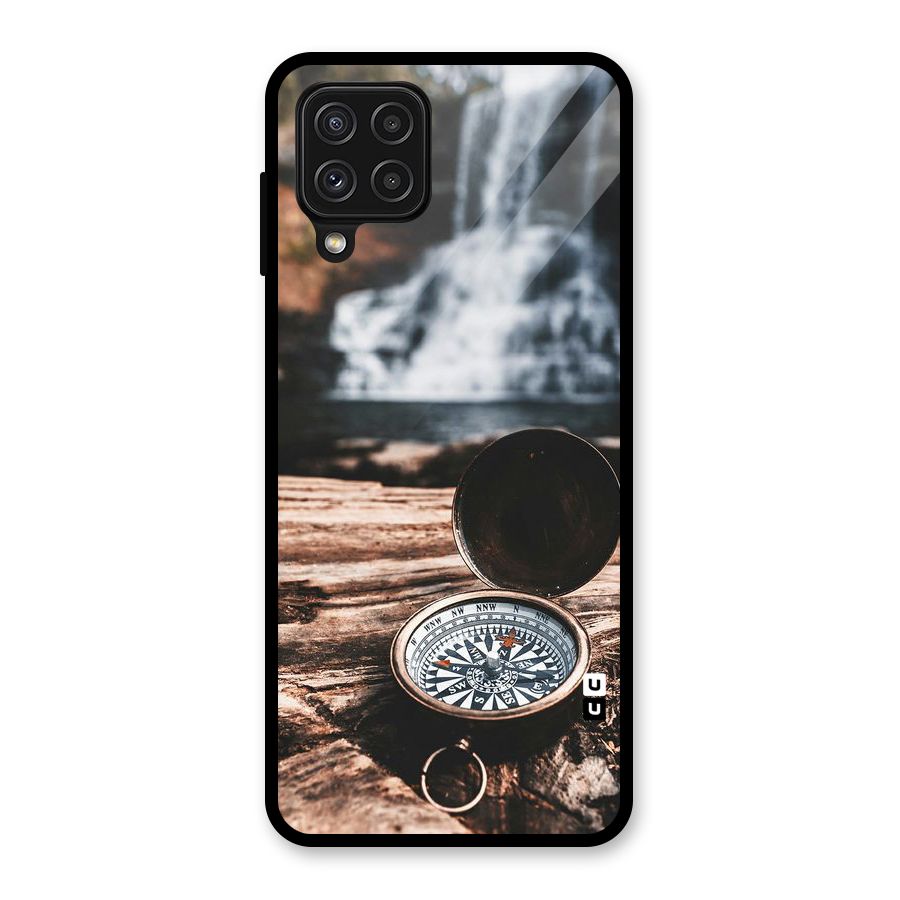 Compass Travel Glass Back Case for Galaxy A22 4G