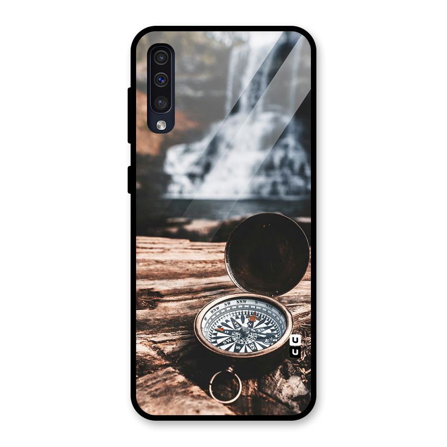 Compass Travel Glass Back Case for Galaxy A30s