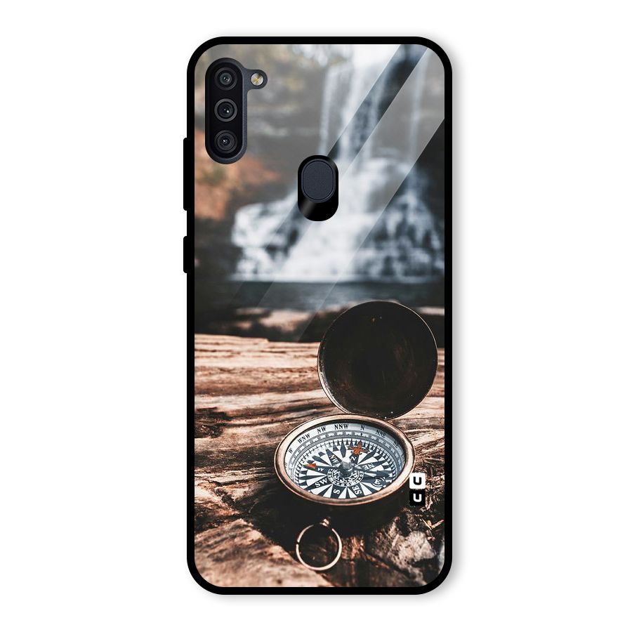 Compass Travel Glass Back Case for Galaxy M11