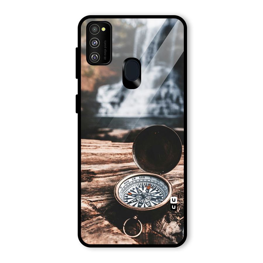 Compass Travel Glass Back Case for Galaxy M30s