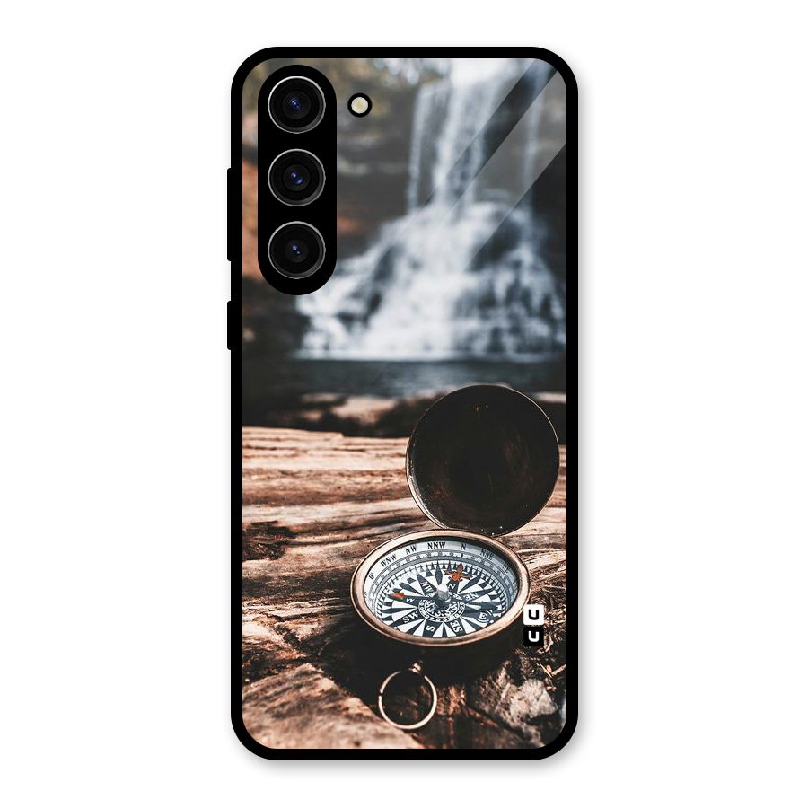 Compass Travel Glass Back Case for Galaxy S23 Plus