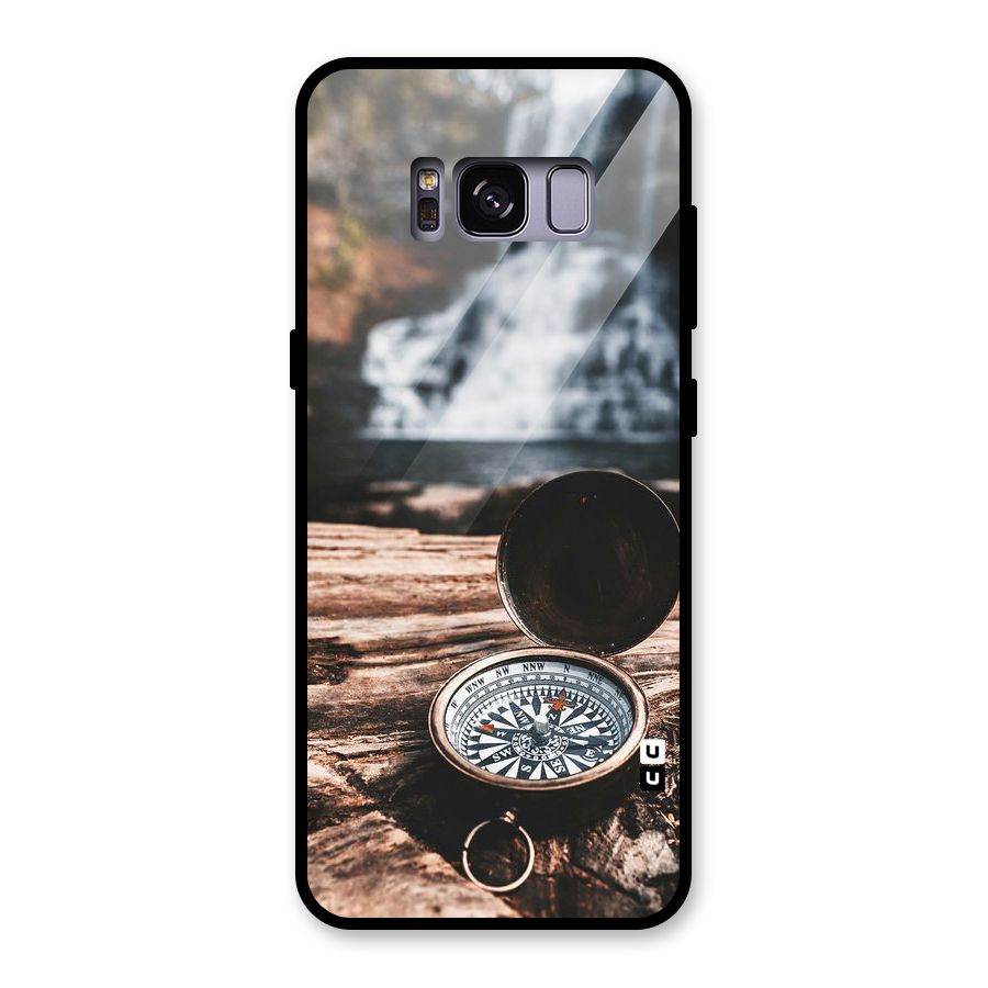 Compass Travel Glass Back Case for Galaxy S8
