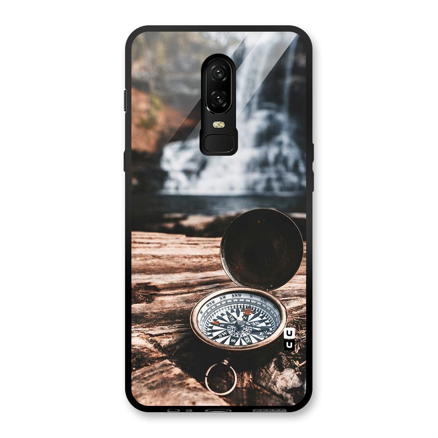 Compass Travel Glass Back Case for OnePlus 6