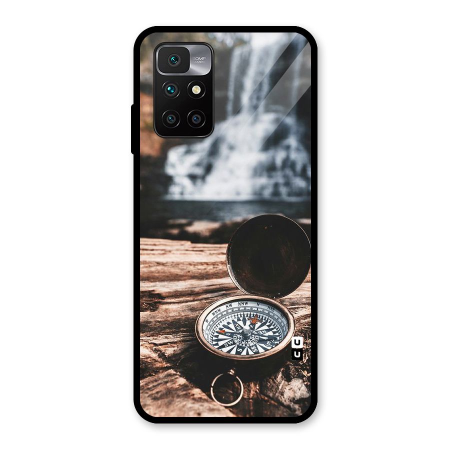 Compass Travel Glass Back Case for Redmi 10 Prime