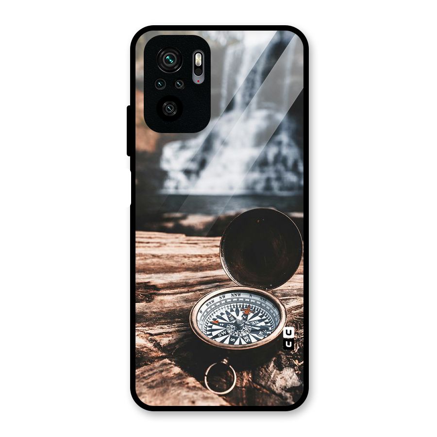 Compass Travel Glass Back Case for Redmi Note 10S