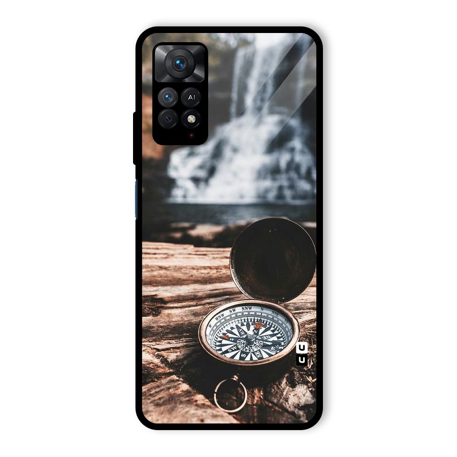 Compass Travel Glass Back Case for Redmi Note 11 Pro