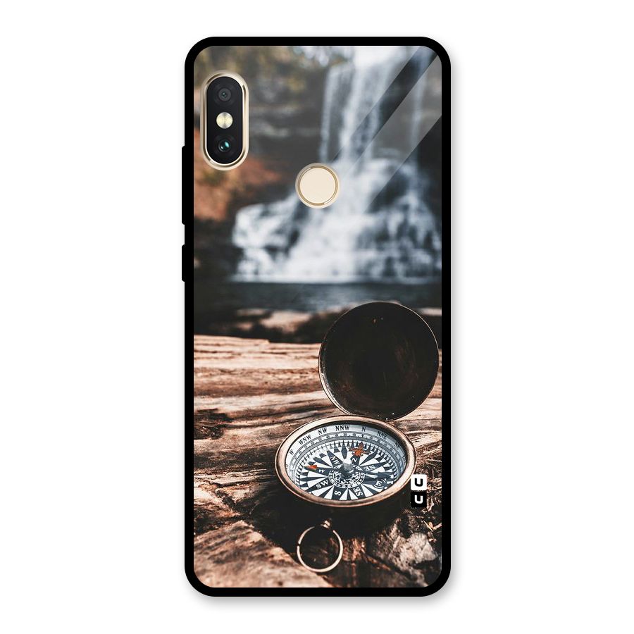 Compass Travel Glass Back Case for Redmi Note 5 Pro