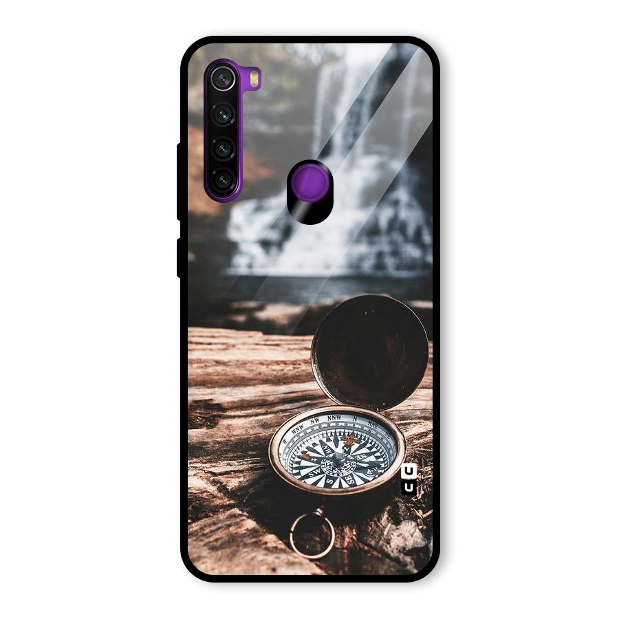 Compass Travel Glass Back Case for Redmi Note 8