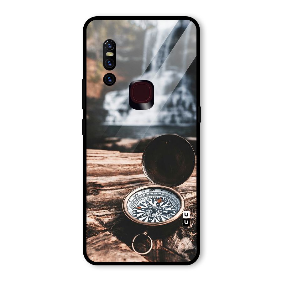 Compass Travel Glass Back Case for Vivo V15