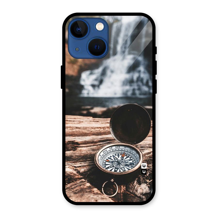 Compass Travel Glass Back Case for iPhone 13 Mini