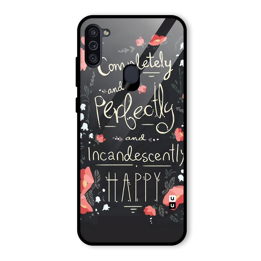 Completely Happy Glass Back Case for Galaxy M11