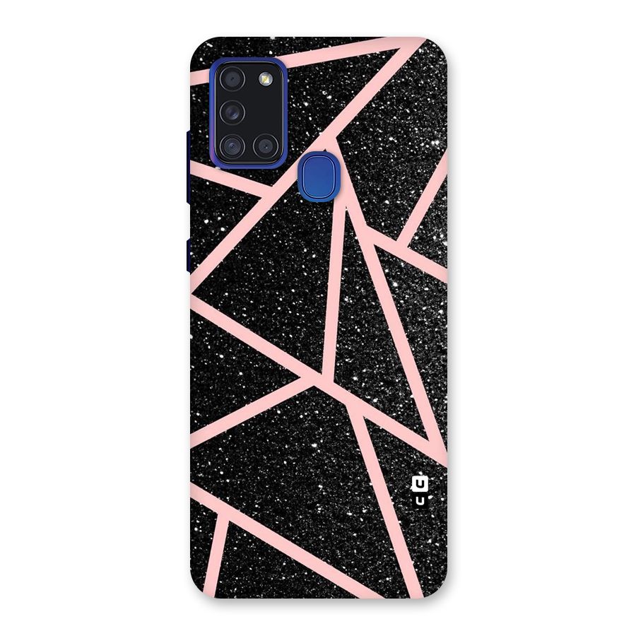 Concrete Black Pink Stripes Back Case for Galaxy A21s