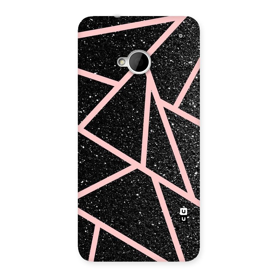 Concrete Black Pink Stripes Back Case for HTC One M7