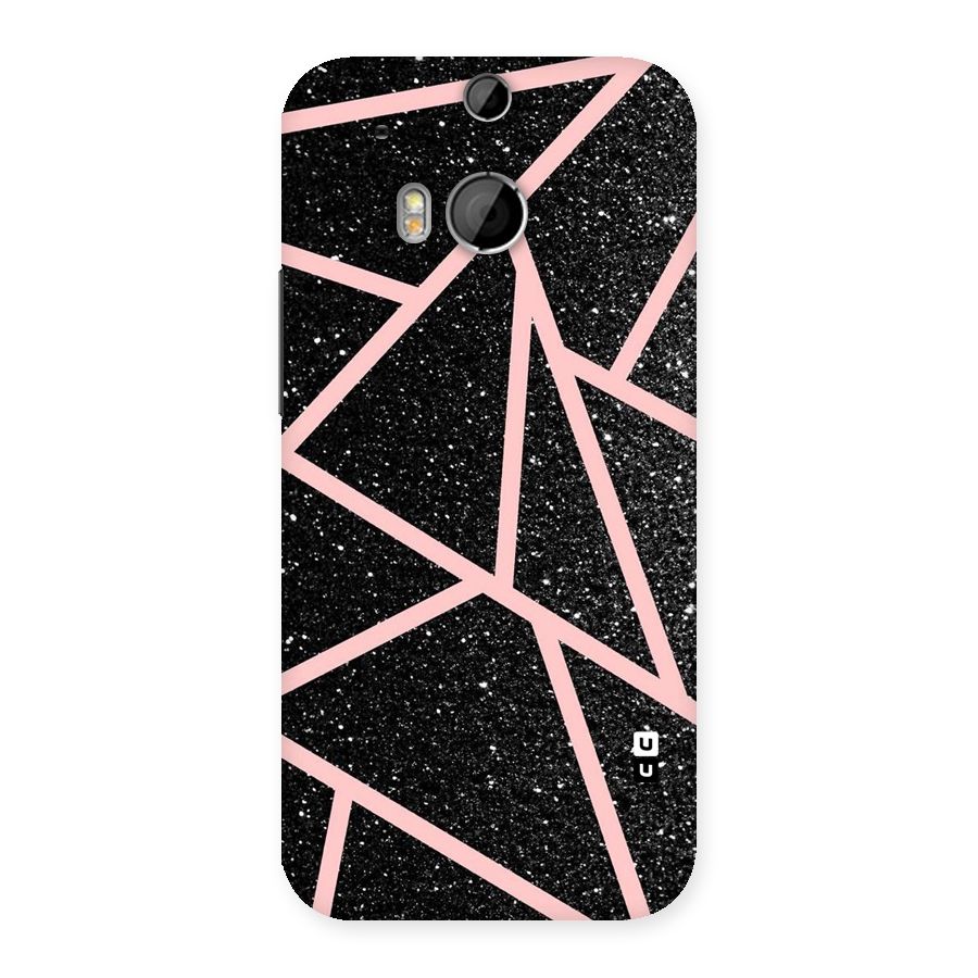 Concrete Black Pink Stripes Back Case for HTC One M8