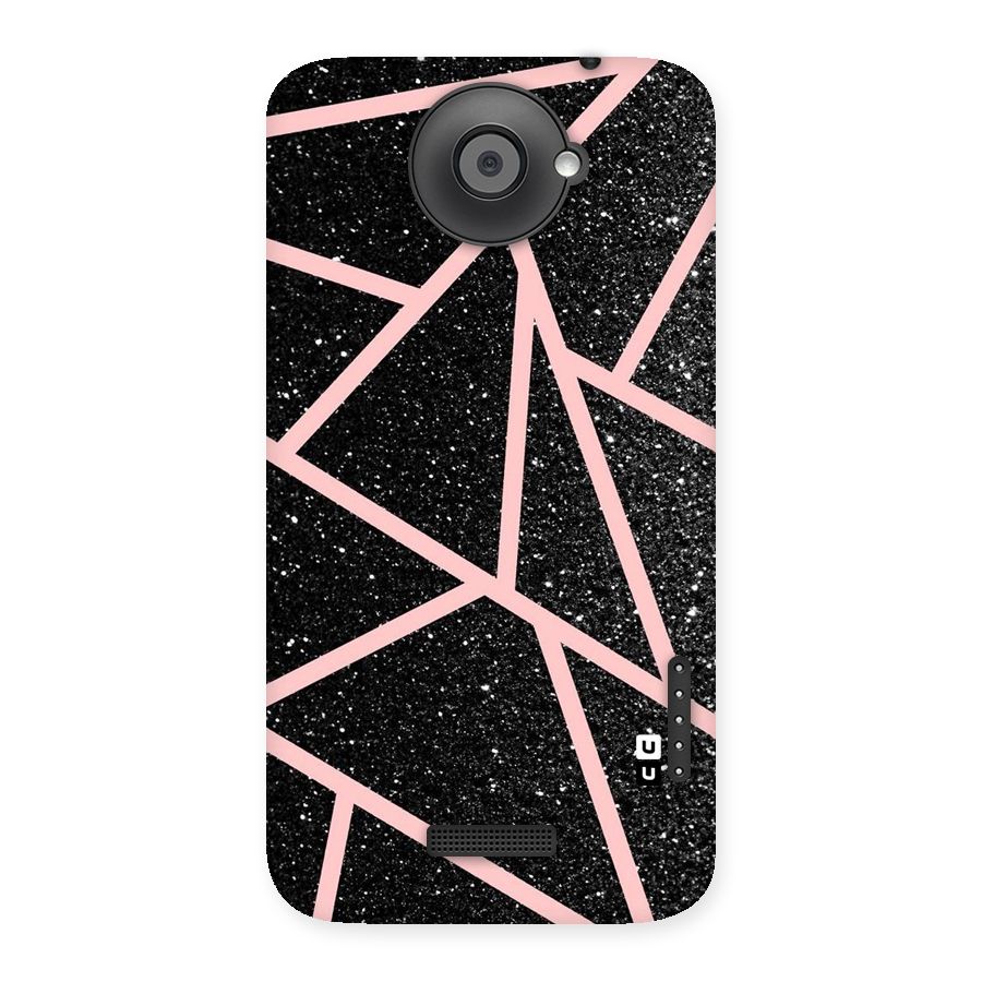 Concrete Black Pink Stripes Back Case for HTC One X