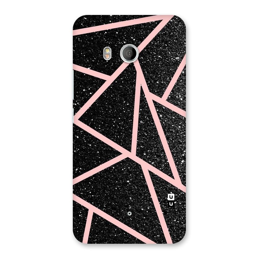 Concrete Black Pink Stripes Back Case for HTC U11