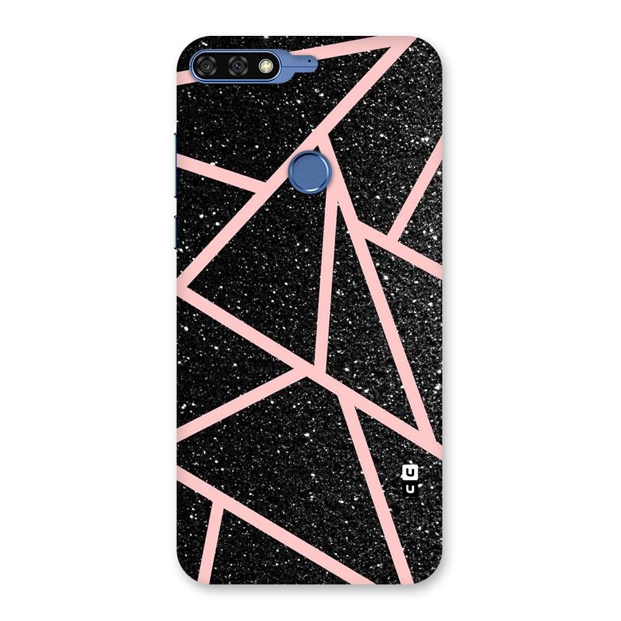 Concrete Black Pink Stripes Back Case for Honor 7C