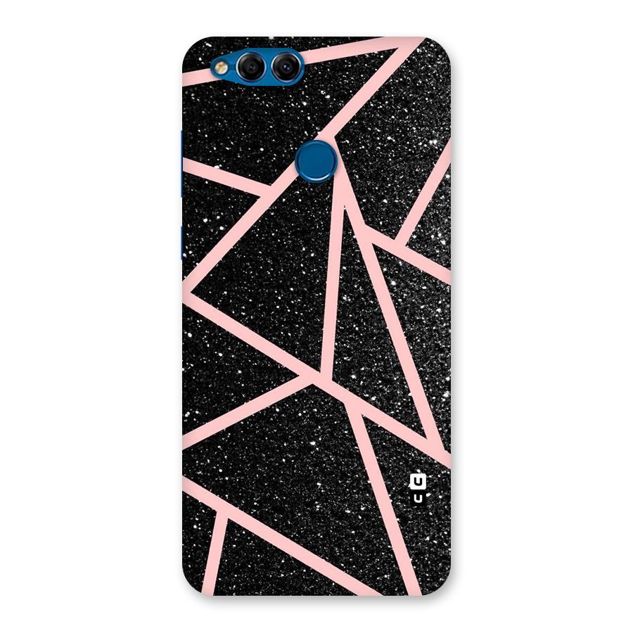 Concrete Black Pink Stripes Back Case for Honor 7X