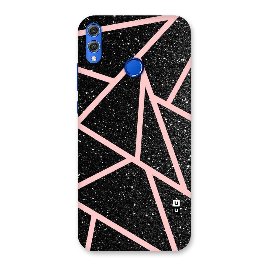Concrete Black Pink Stripes Back Case for Honor 8X