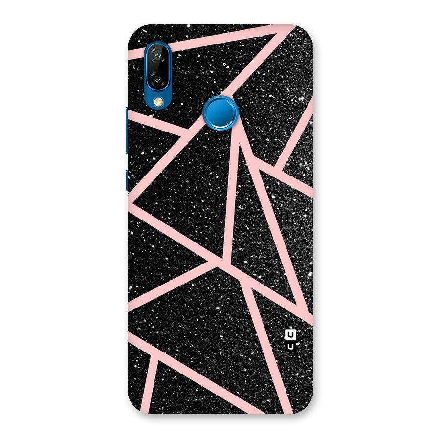 Concrete Black Pink Stripes Back Case for Huawei P20 Lite