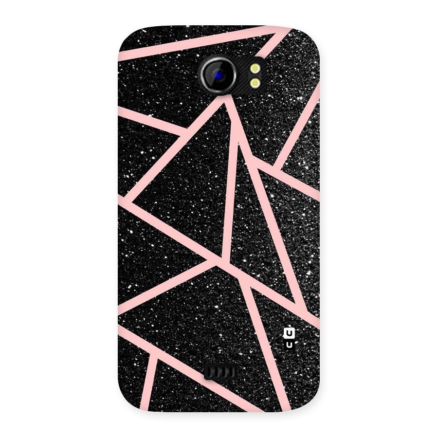 Concrete Black Pink Stripes Back Case for Micromax Canvas 2 A110