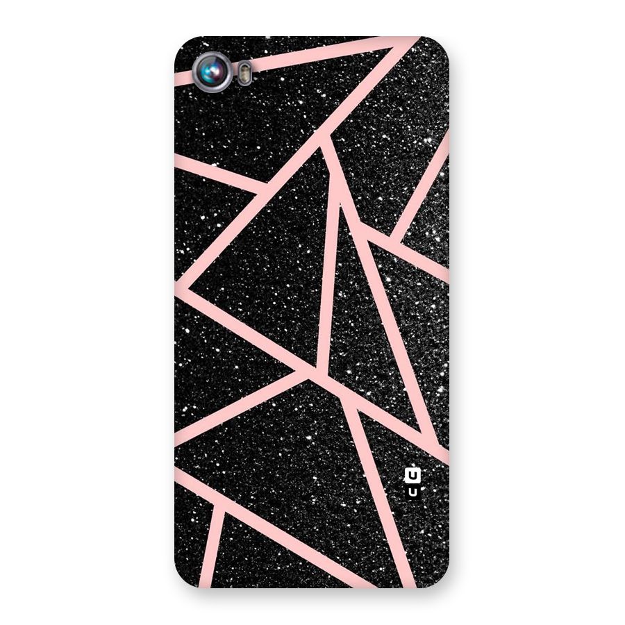Concrete Black Pink Stripes Back Case for Micromax Canvas Fire 4 A107