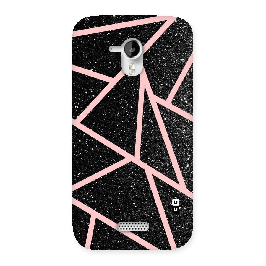Concrete Black Pink Stripes Back Case for Micromax Canvas HD A116