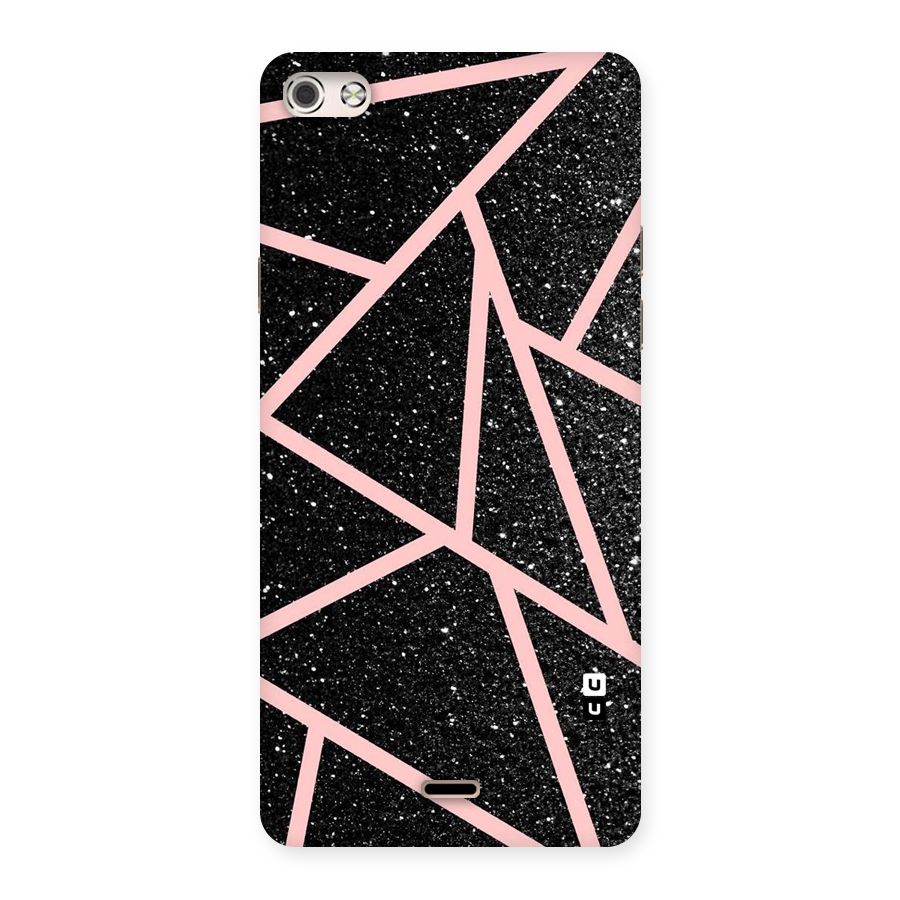 Concrete Black Pink Stripes Back Case for Micromax Canvas Silver 5