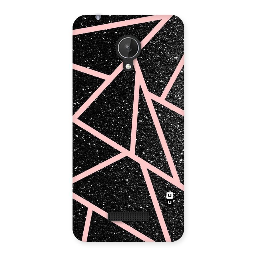 Concrete Black Pink Stripes Back Case for Micromax Canvas Spark Q380