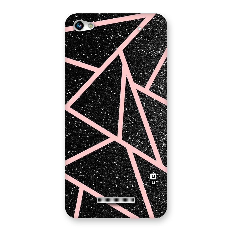 Concrete Black Pink Stripes Back Case for Micromax Hue 2