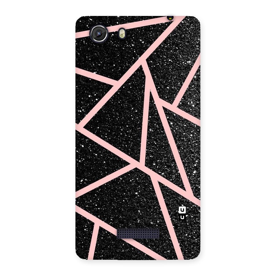 Concrete Black Pink Stripes Back Case for Micromax Unite 3