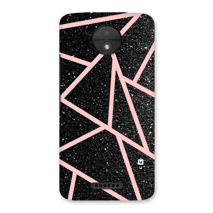 Concrete Black Pink Stripes Back Case for Moto C