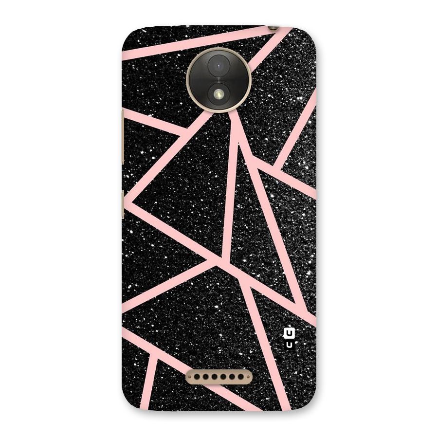 Concrete Black Pink Stripes Back Case for Moto C Plus