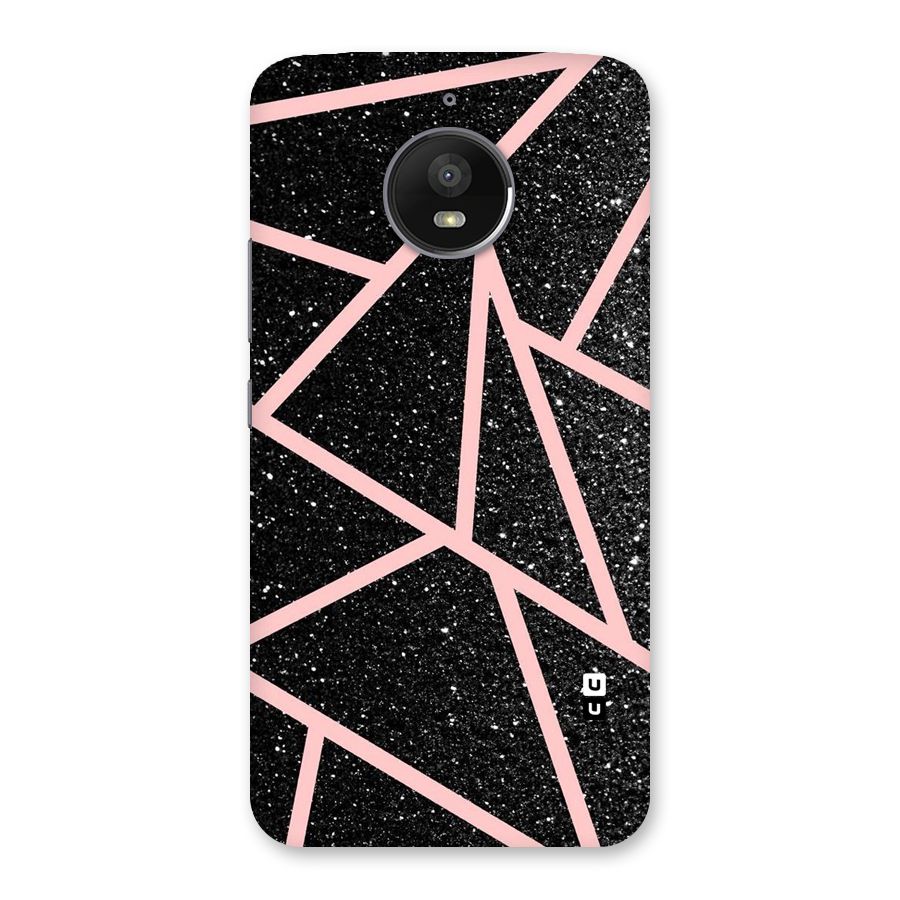Concrete Black Pink Stripes Back Case for Moto E4 Plus